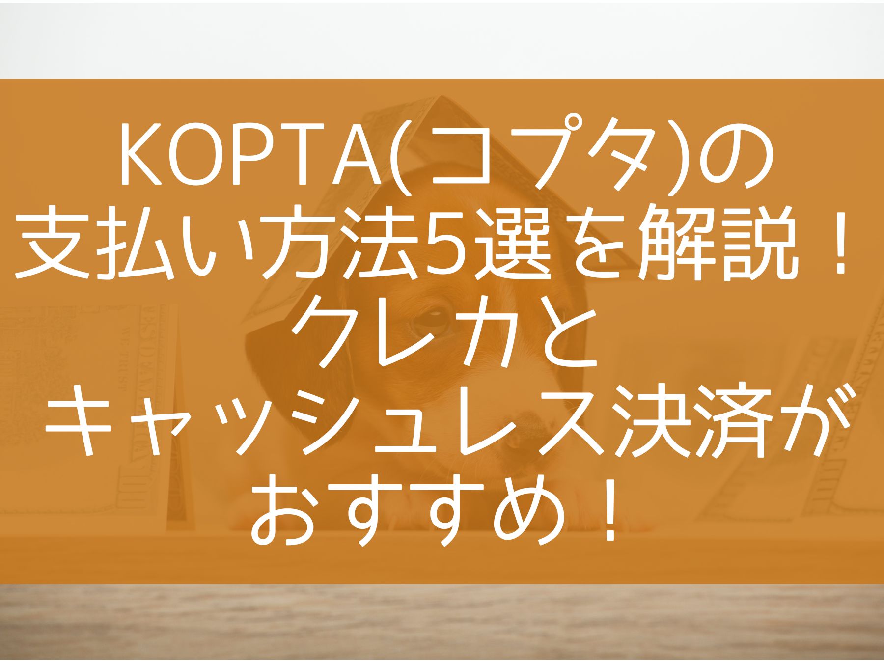 kopta(コプタ)の支払い方法5選を解説！クレカとキャッシュレス決済がおすすめ！